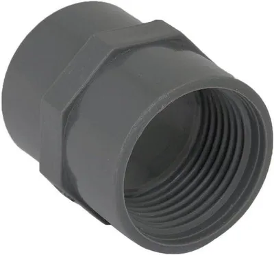 Image de Adaptateur en PVC 32 mm, gris, raccord fileté, étanche