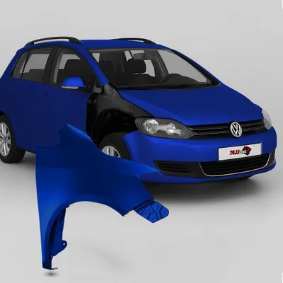 Productafbeelding van BLU Spatbord geschikt voor Volkswagen Golf V+ / Golf 5 PLUS LD5Q Rechts Blauw SchattenBlau | 2005-2009 | Voorzijde | Gelakt | Montageklaar