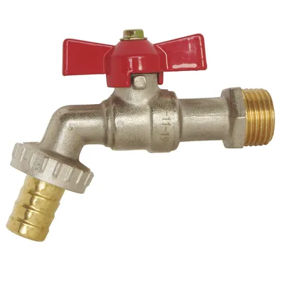 Produktbild von SOMATHERM FOR YOU – Kugelhahn – Schmetterlingsgriff – Praktisch, zuverlässig und formschön – M 1/2" – 3/4"-Anschluss – Gehäuse aus verchromtem Messing – Warmwasser