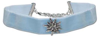 Produktbild von Alpenflüstern Trachten-Samt-Kropfband breit Strass-Edelweiß - Trachtenkette enga