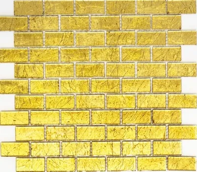 Produktbild von Mosaikfliese Transluzent Brick Glasmosaik Crystal gold Struktur MOS120-0744
