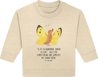 Produktbild von Mr. & Mrs. Panda Organic Baby Pullover Schmetterling Zitronenfalter 12. - 18. Monat - Natural Raw - Geschenk, Anders, Fakt, Bullover, Liebe, Außergewöhnlich, Selbstliebe