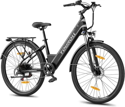 Produktbild von Touroll J1 ST E-Bike – 45 Nm Drehmoment, bis zu 100 km, 27,5", Shimano 7-Gang, Lockout-Federung, Gepäckträger
