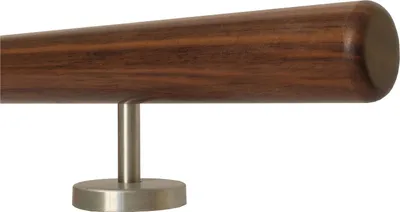 Produktbild von TIBU Nussbaum Handlauf Holz Geländer Treppe 30-500 cm,Variante: 150 cm mit 3 Halter Radius gefräst
