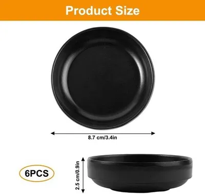 Obrázok produktu pre Sada melamínových misiek – 6 ks – čierna – 8,7 x 2,5 cm
