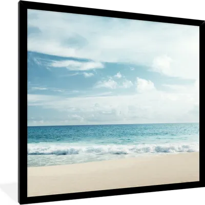 Produktbild von MuchoWow® Gerahmtes Poster Strand - Meer - Sommer 40x40 cm - Poster mit Schwarzem Bilderrahmen Wandposter Rahmen Foto Bilder - Mit Rahmen - Wanddekoration Schlafzimmer