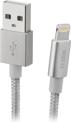 Image de SBS TECABLEUSBIP589BS Câble Lightning 1 m argent (TECABLEUSBIP589BS)