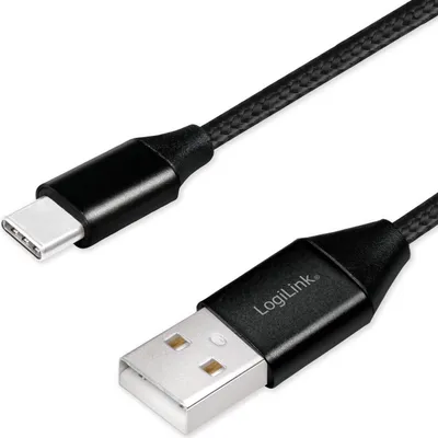 Obrázek produktu pro LogiLink CU0139, 0,3 m, USB A, USB C, USB 2.0, 0,48 Gbit/s, Černá