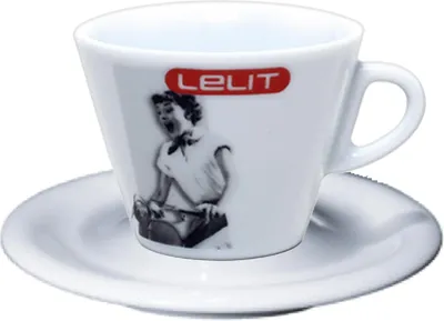 Produktbild von Lelit Capuccino Porzellantassen mit Untertassen - 6 Stück - Weiß