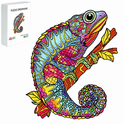 Produktbild von Pasjo24 Holzpuzzle Chamäleon für Kinder 131 Teile