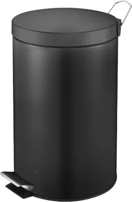Produktbild von Runder Tretabfallsammler mit herausnehmbaren Kunststoff-Inneneimer | 12 Liter, HxBxT 40x29,5x25,5cm | Schwarz