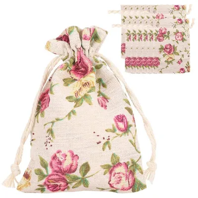 Image de Solidchoice - Coffret de 50 sacs en jute avec cordon, idéaux pour les cadeaux et les projets de bricolage