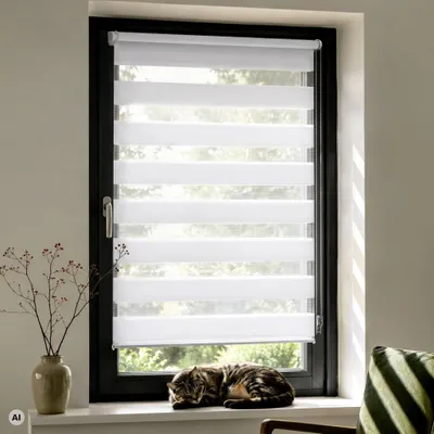 Produktbild von Doppelrollo Fenster ohne Bohren Zevra 150x160cm weiß VICTORIA M