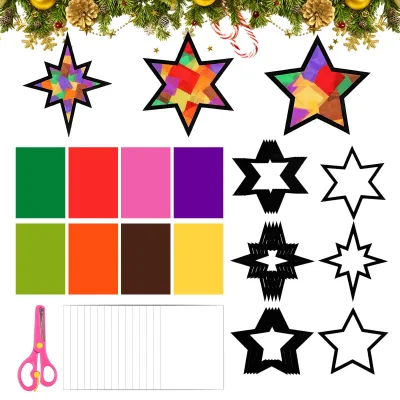 Image de Kit de décoration pour fenêtres - Ensemble de 15 pièces pour la création - Multicolore