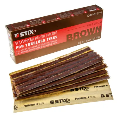 Obrázok produktu pre STIX 20x butylové vulkanizačné pásky, 200 x 6 mm, hnedé, sada na opravu pneumatík