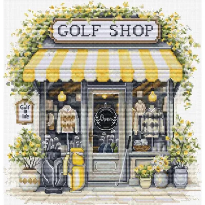 Image de Kit de broderie au point de croix « Golfshop » de Luca-S, diagramme, 24 x 25 cm