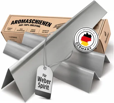 Produktbild von flammtal - Aromaschienen FLAVE [3 Stück] - Für Weber Spirit 7633 [210/220/E210/S210/E220/S220] - Hochwertige Flavorizer Bars für Weber Spirit 320 ab Bauj. 2013 - Rostfreier Edelstahl