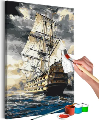 Produktbild von Vlies Malen nach Zahlen - Frigate 40x60 cm Landschaften n-A-1350-d-a
