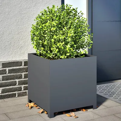 Zdjęcie produktu dla Maison Exclusive – donica ogrodowa antracytowa 50 x 50 x 50 cm stal