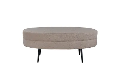 Immagine prodotto di Pouf Otto, poggiapiedi in tessuto teddy beige, nero.