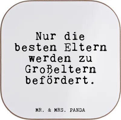 Produktbild von Mr. & Mrs. Panda Untersetzer für Gläser Nur die besten Eltern... - Weiß - Geschenk, Sprüche, Oma Opa, Tischuntersetzer, Glas, schöner Spruch, Großeltern, Enkel Geburt
