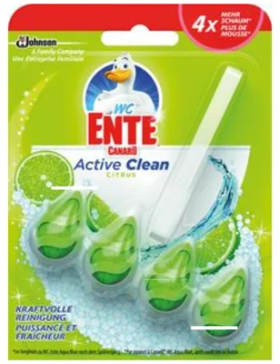 Produktbild von WC-Ente Active Clean, WC (Toilette), Reiniger, Fest, Felgenblock, Zitrus, Grün, Weiß
