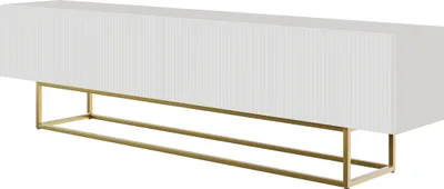 Produktbild von Selsey VELDIO - TV-Schrank, Weiß mit goldenem Metallgestell, 175 cm