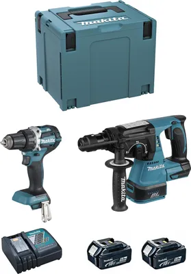 Produktbild von MAKITA Kit DLX2191TJ (DDF484 + DHR243 + 2 x 5,0 Ah + DC18RC + MAKPAC 4)