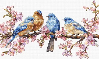 Image de Letistitch kit de broderie au point de croix "Fleur de printemps", motif à compter, 16x27cm