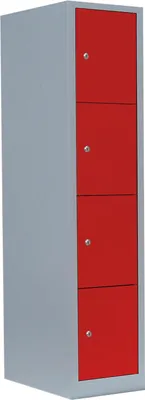 Produktbild von Schließfachschrank Wertfachschrank Fächerschrank Spind 4 Fächer grau/rot 523414