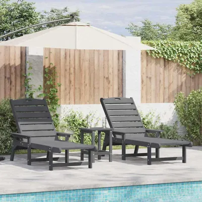 Produktbild von Möbel Garten Lounge Möbel 3 pcs Hellgrau 38 x 38 x 46cm Polyethylen - Gartenliegen 3335857