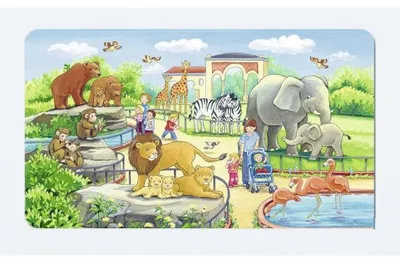Image de Puzzle avec cadre - visite des animaux du zoo 15 pièces - ravensburger - 061167