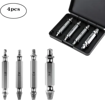Produktbild von INF 4-teiliges Schraubenausdreher-Set mit Doppelköpfen für beschädigte Schrauben