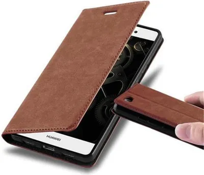 Produktbild von Cadorabo Hülle für Huawei P8 LITE 2015 Schutz Hülle in Braun Handyhülle Etui Case Cover Magnetverschluss