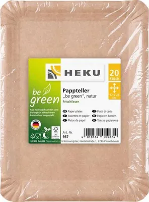 Produktbild von Pappteller natur 17x23cm 20 Stück