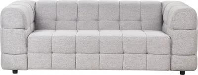 Zdjęcie produktu dla BELIANI Sofa 3-osobowa szara tapicerowana kanapa czarne nóżki grubo wyścielana styl nowoczesny do salonu