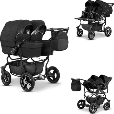 Produktbild von Zwillingskinderwagen Twin Star 4 in 1 Set in Schwarz - 13 Teile - in 16 Farben erhältlich