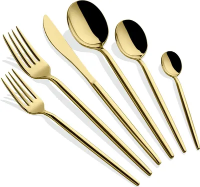 Obrázok produktu pre Hermia Concept, Almeria - Gold, sada príborov (36-dielna), zlatá, 100 % Nerezová oceľ, 21,6 cm