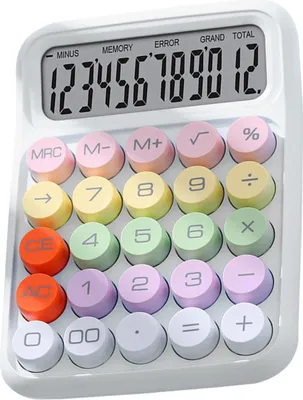 Produktbild von Farbenfrohe mechanische Tastatur mit Taschenrechner Elektronischer Tischrechner für Zuhause, Schule und Büro Weiß