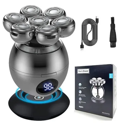 Produktbild von 5-in-1-Elektrorasierer für Glatzköpfe – 7D-Schwimmkopf-Bartschneider, IPX5-wasserdicht, USB-Ladefunktion