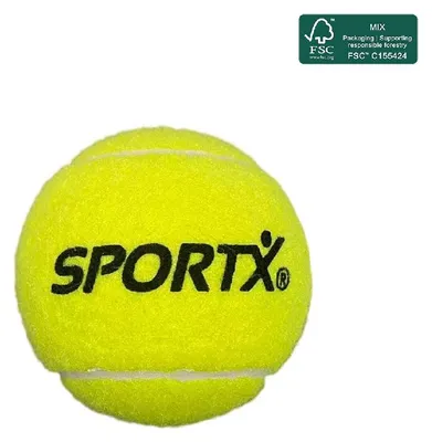 Zdjęcie produktu dla SportX 2017494, Piłeczka tenisowa napełniona gazem, Limonka, Guma, 3 szt., Tuba (opakowanie), 6 cm