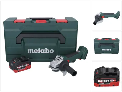 Image de Metabo W 18 L BL 9-125 Meuleuse d'angle sans fil 18 V 125 mm Brushless + 1x batterie 8,0 Ah + metaBOX - sans chargeur