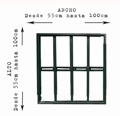 Produktbild von Fenstergitter ausziehbar 55 × 55 bis 100 × 100 cm Schwarz – Einbruchschutz Sicherheitsgitter aus Stahl, höhen- und breitenverstellbar
