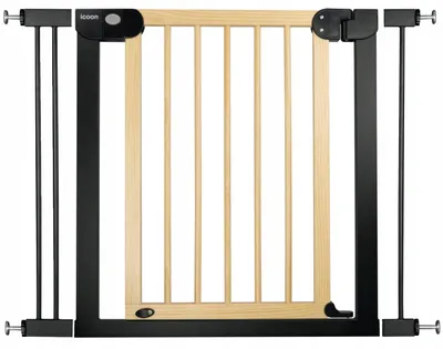 Produktbild von Kindersicherheitsgitter Icoon 00-198 schwarz ausziehbar 76-104 cm ohne Bohren