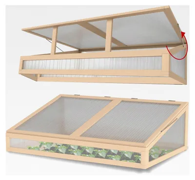 Produktbild von Frühbeetaufsatz für Hochbeet, Anzuchtkasten, Blumenkasten, Gewächshausabdeckung – 120 x 80 x 40 cm