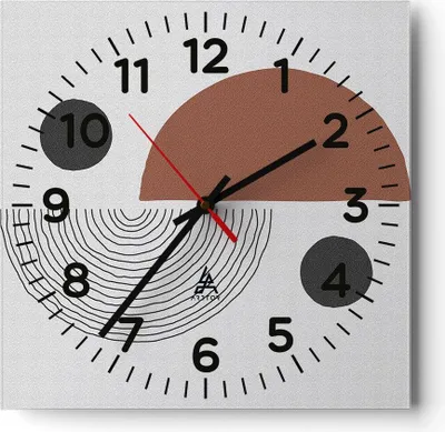 Produktbild von Wanduhr - Quadrat - Glasuhr - Abstraktion Figuren Geometrisch - 30x30cm - Schleichendes Uhrwerk - Lautlos - zum Aufhängen bereit - Dekoration Modern - Wanddekoration aus Glas - C4AC30x30-4153