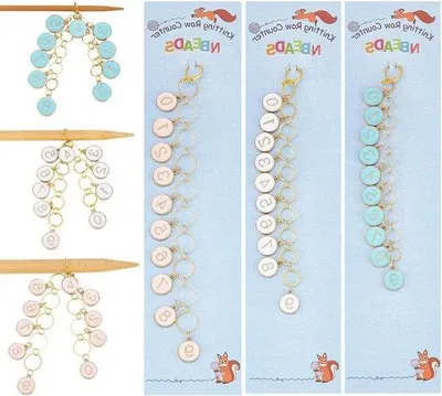 Productafbeelding van Emaillebedels voor brei- en haakprojecten, set van 3, telkettingen, knutselaccessoires