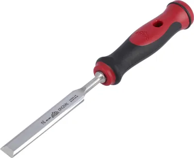 Image de Ciseau à bois avec poignée rouge-noir 2K, 16mm, STUBAI Ciseau à bois professionnel pour le travail précis du bois, ciseau à bois pour menuisier ébéniste