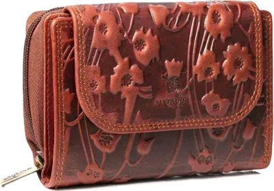 Produktbild von MATADOR MURCIA Damen Portemonnaie Leder Geldbörse Blumen Braun