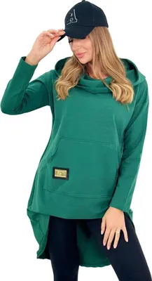 Immagine prodotto di Felpa verde con cappuccio e taglio lungo